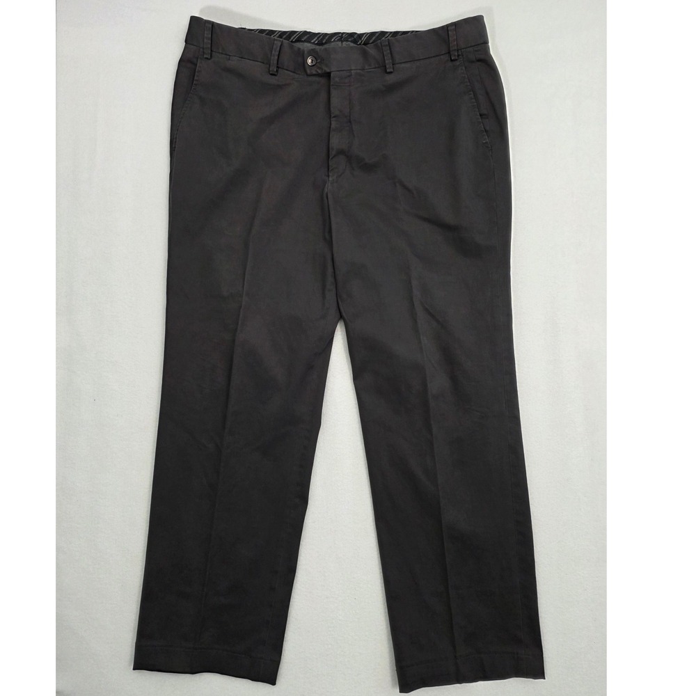 Hiltl Dayne-So Chino Trousers 38/38 Black Cotton Stretch Business Casual Mens
